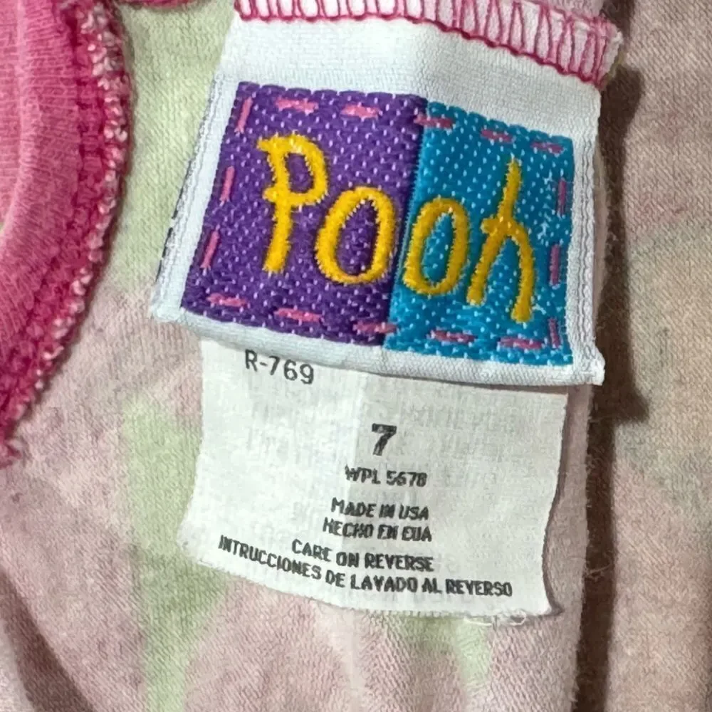 Disney Pooh Vintage 90’s Pooh Tigger Bodysuit Girls 7